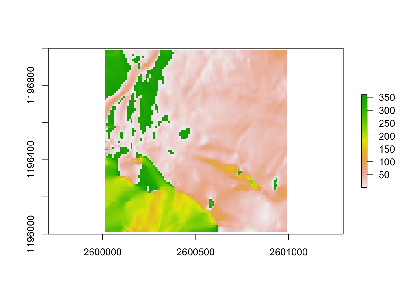 Aspect of swissALTI3D2019 in degrees (°)